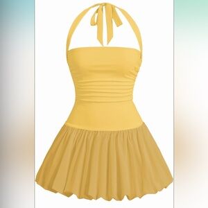 Bubble Y2K Halter Mini Dress